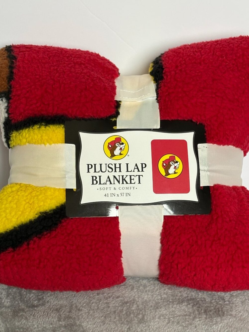 Buc-ees Plush Lap Blanket Soft Sherpa Multicolor Comfort Throw 41 x 57 Inches